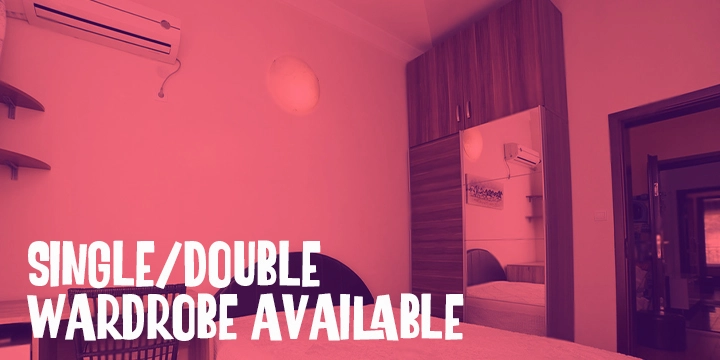 fully furnished with cupboards room available in karol bagh